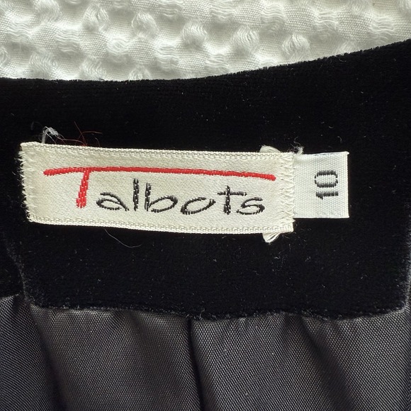 Vintage 80s Black Velvet Jacket Womens 10 Satin Bow Back Whimsigoth Formal Prep - Picture 5 of 8